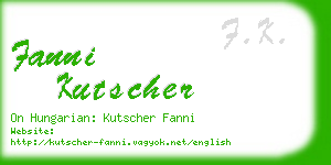 fanni kutscher business card